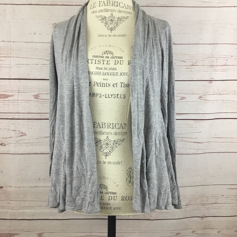 Jm Fleurette Gray Lightweight Cardigan